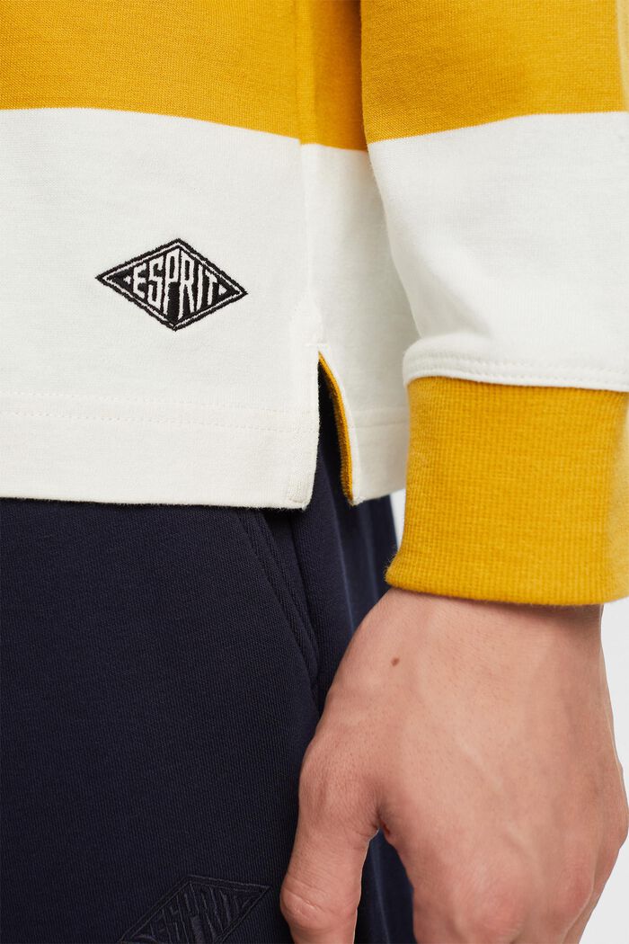 Striped Rugby Shirt, AMBER YELLOW, detail image number 2