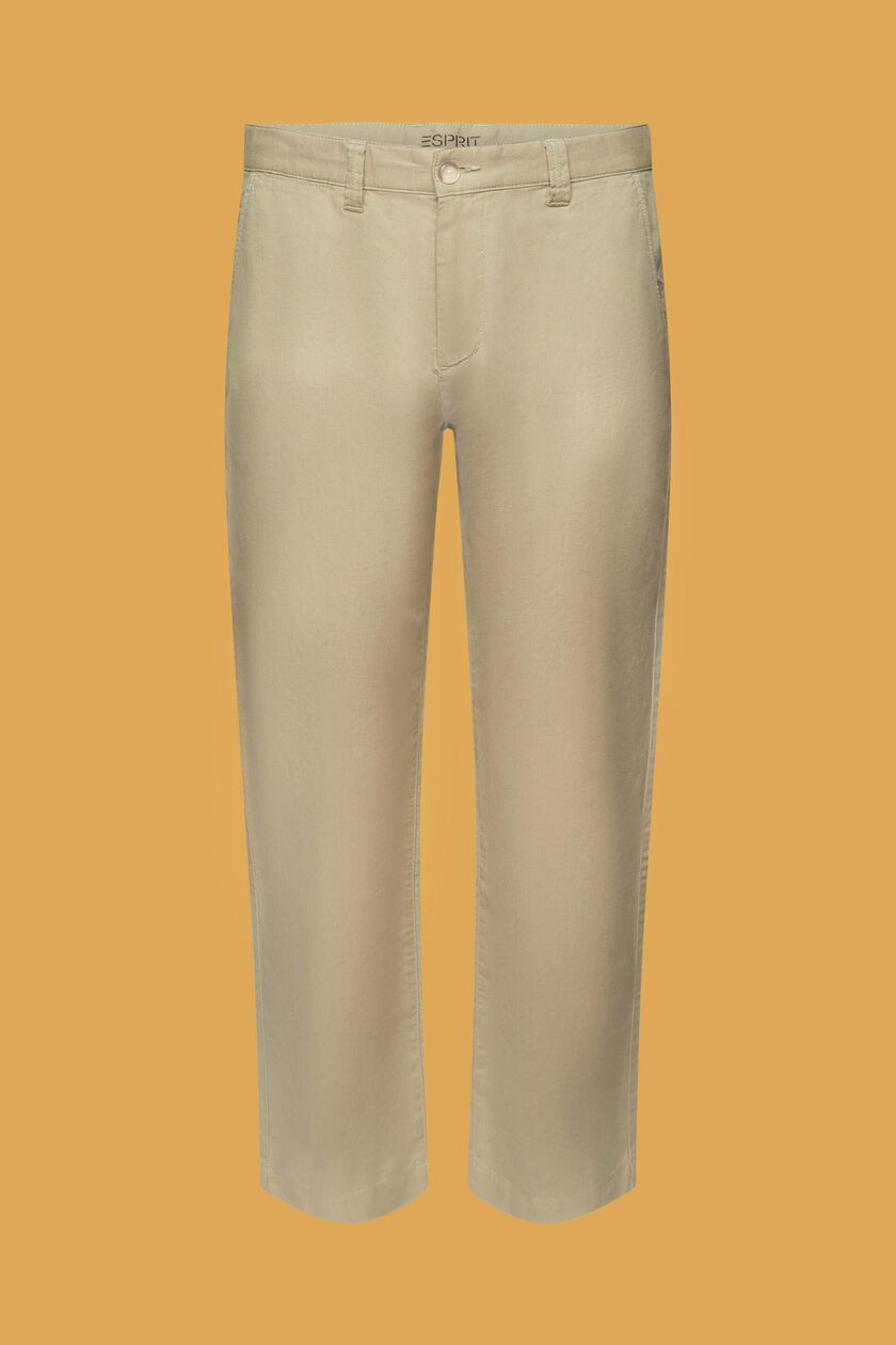Cotton and linen blended trousers