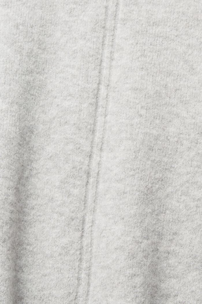 Wool blend: fluffy jumper with stand-up collar, LIGHT GREY, detail image number 1