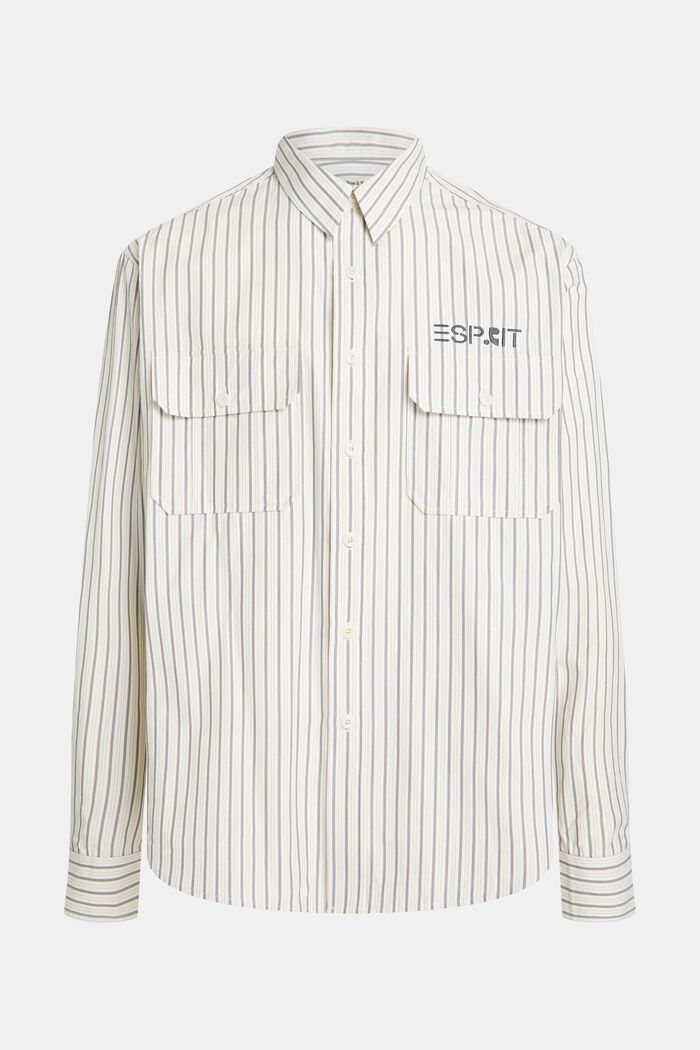 Relaxed fit striped shirt, NAVY, detail image number 4
