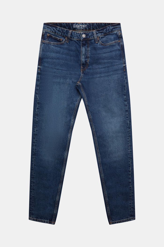 Mid-Rise Regular Tapered Jeans, BLUE DARK WASHED, detail image number 6
