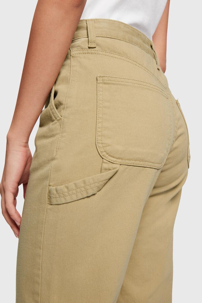 High-rise cargo trousers, Women, BEIGE, detail image number 4