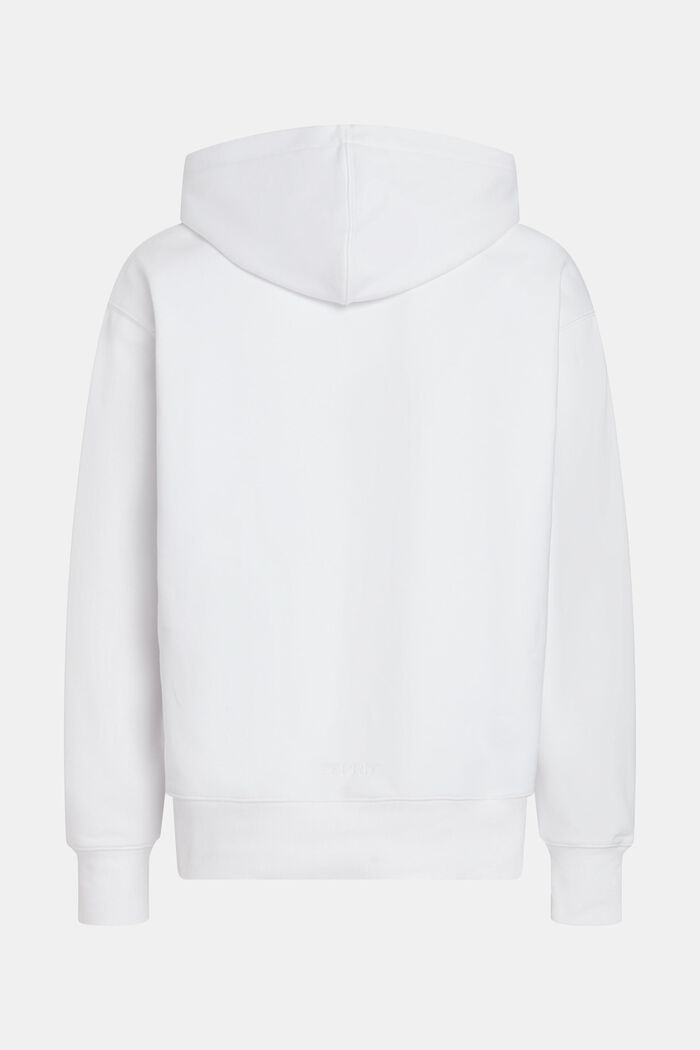 Denim Not Denim placement indigo print hoodie​, WHITE, detail image number 5