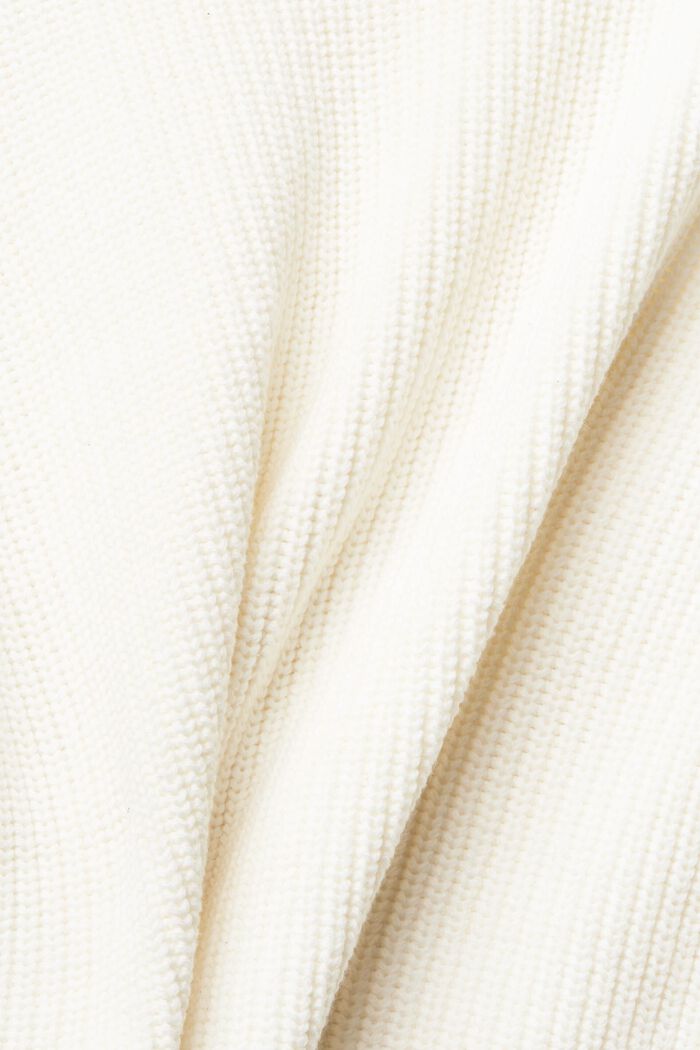 Ribbed Knit Pocket Hoodie, OFF WHITE, detail image number 1
