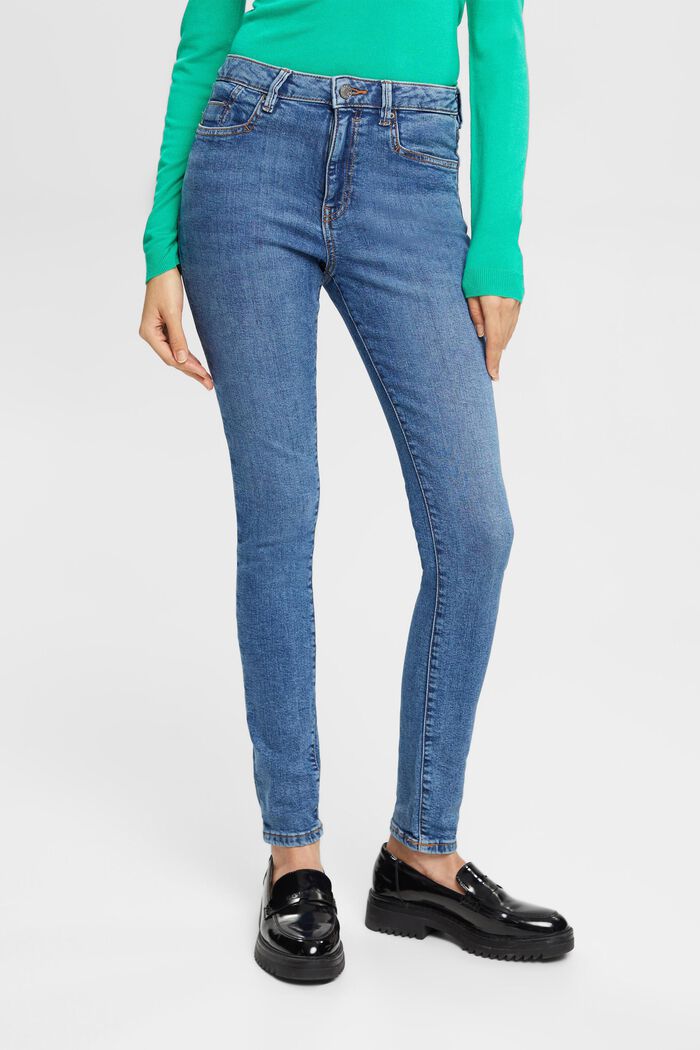High-rise skinny jeans with TENCEL™, BLUE MEDIUM WASH, detail image number 0