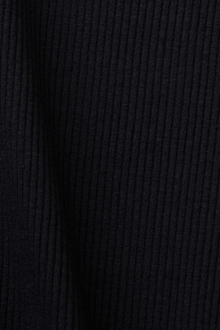 Ribbed long sleeve top, BLACK, detail image number 5