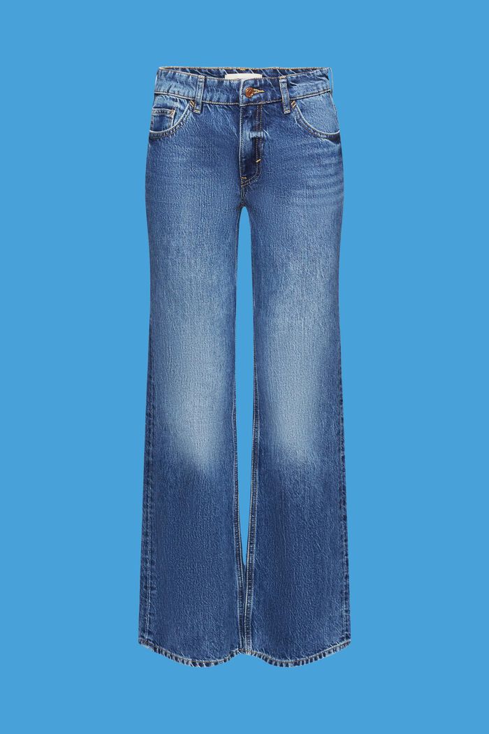 Mid-rise retro flared jeans, BLUE DARK WASHED, detail image number 6