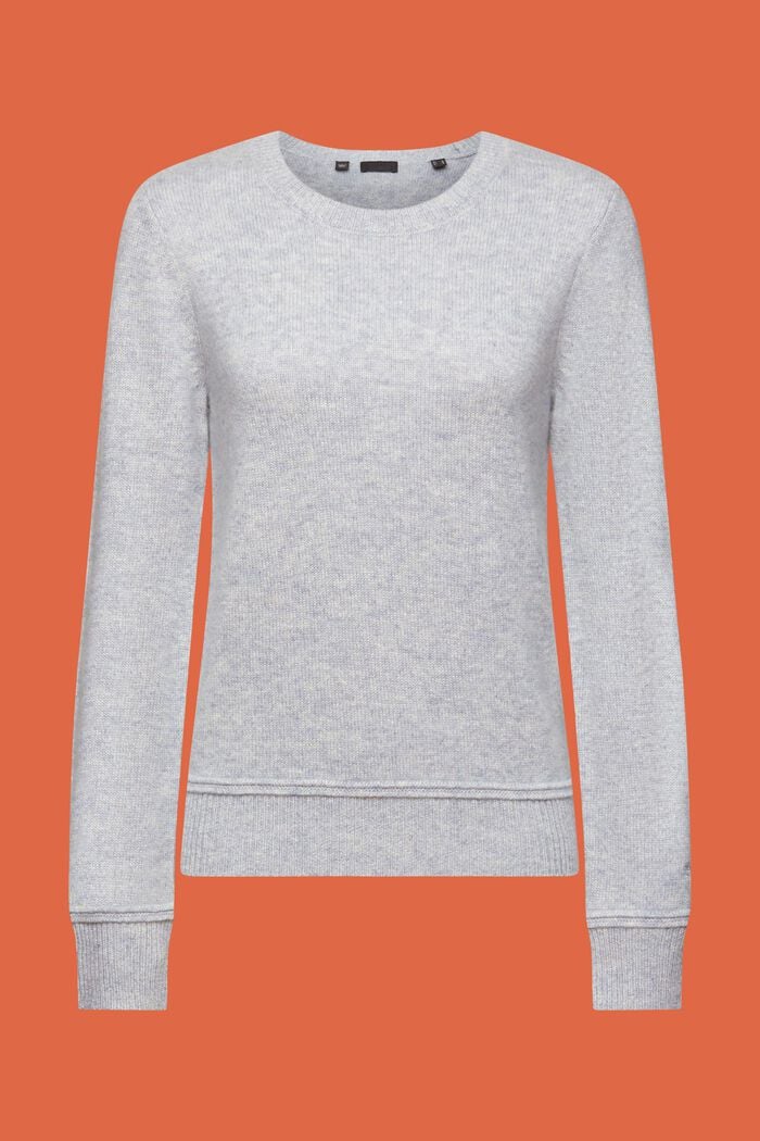 Cashmere Crewneck Sweater, LIGHT GREY, detail image number 6