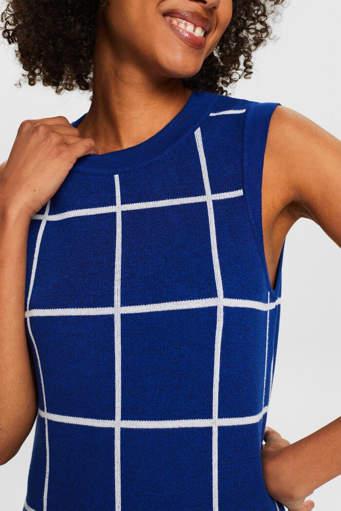 Jacquard-Knit Sleeveless Midi Dress, BRIGHT BLUE 4, detail image number 4