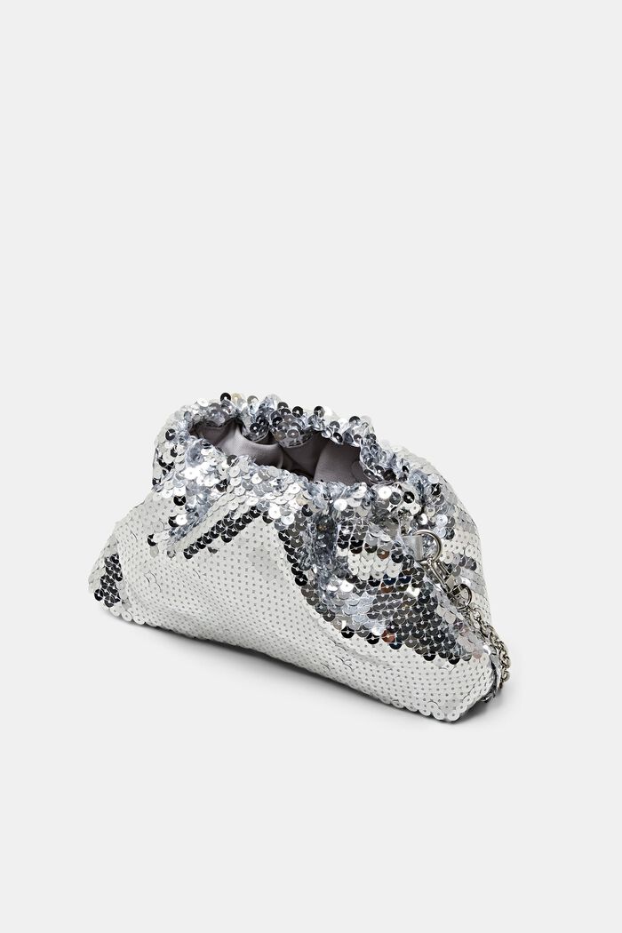 Small Sequin Pouch, SILVER, detail image number 2