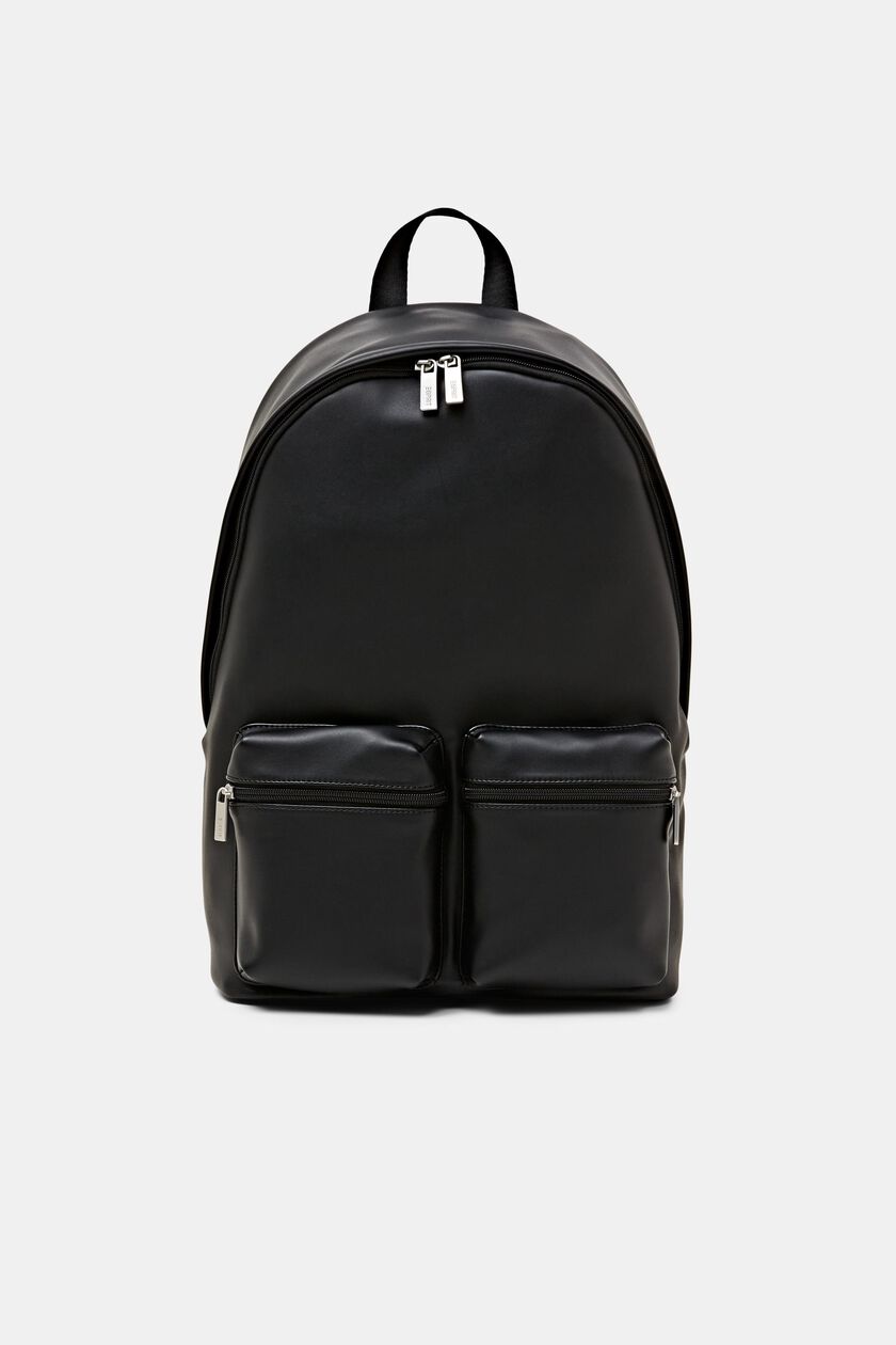 Vegan Leather Zip Pouch Backpack