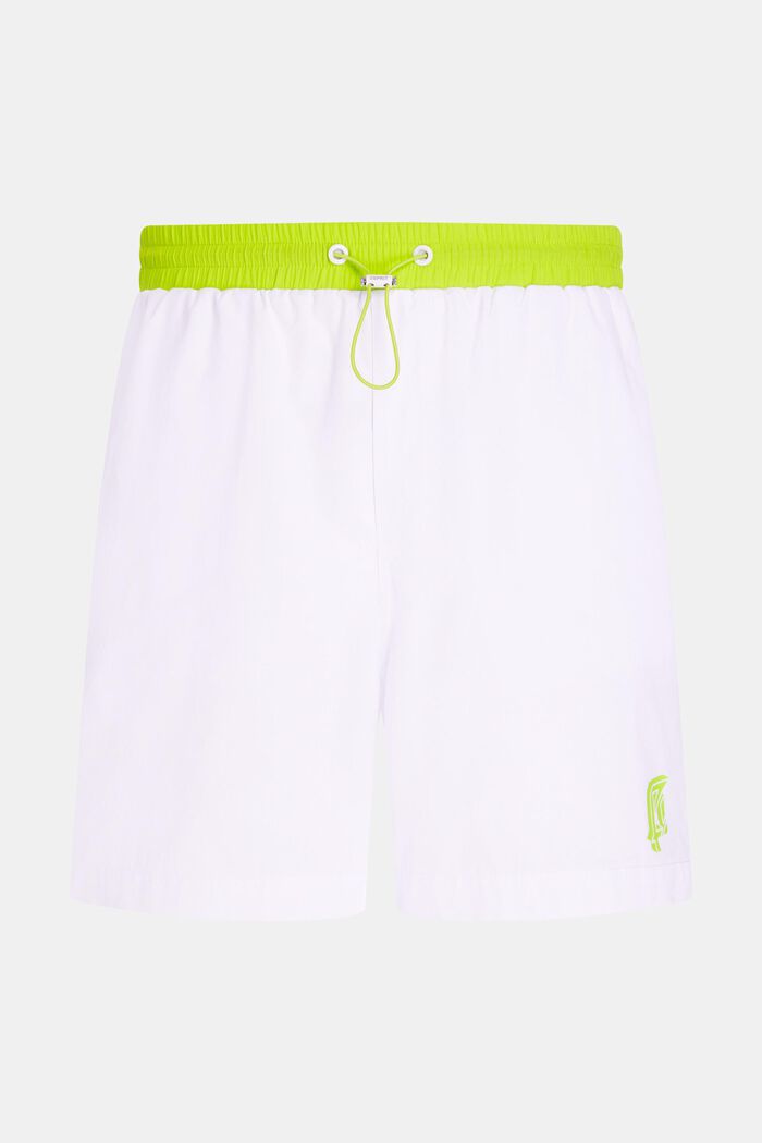 Neon Waistband Relaxed Shorts, WHITE, detail image number 1