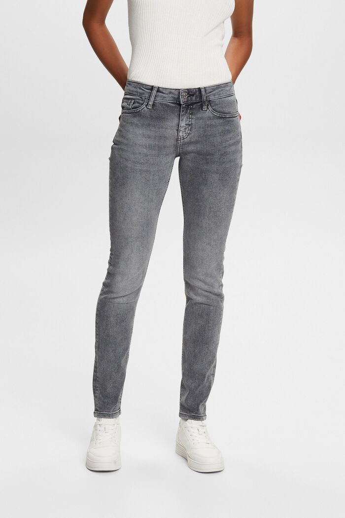 Slim Mid-Rise Jeans, GREY MEDIUM WASHED, detail image number 0