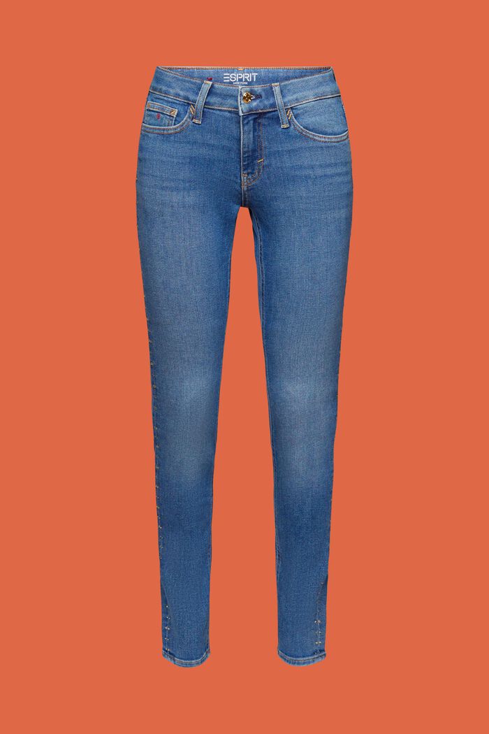 Embellished Mid-Rise Skinny Jean, BLUE MEDIUM WASHED, detail image number 7