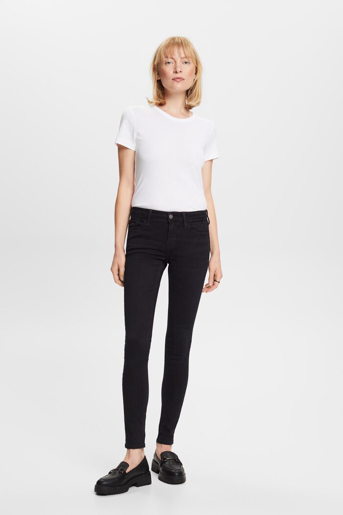 Premium mid-rise skinny fit jeans, BLACK DARK WASHED, detail image number 0