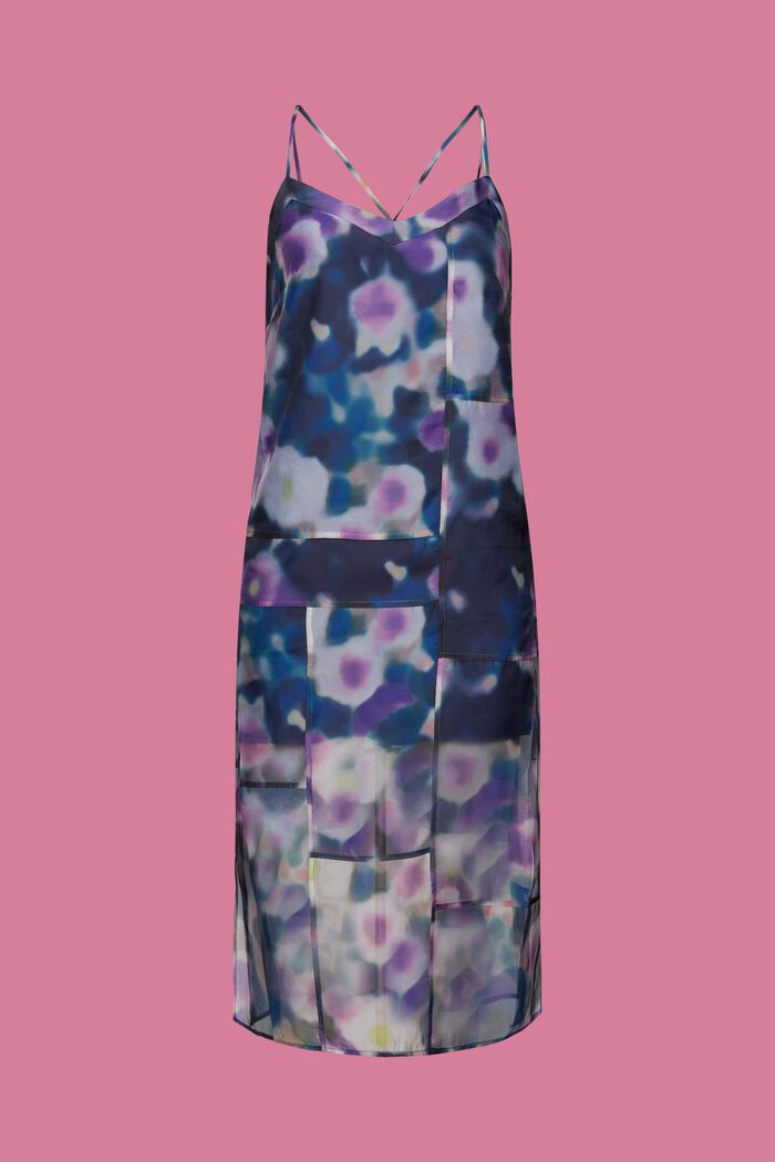 Patterned organza midi dress, BLUE LAVENDER, detail image number 6