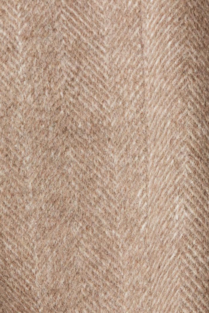 Wool blend coat with detachable hood, LIGHT TAUPE, detail image number 4