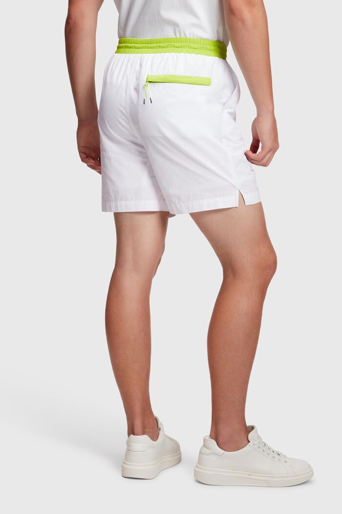 Neon Waistband Relaxed Shorts, WHITE, detail image number 1