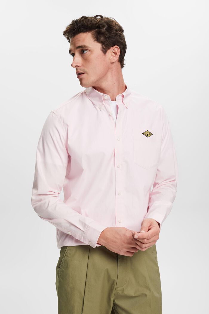 Button-down cotton shirt, PINK, detail image number 0