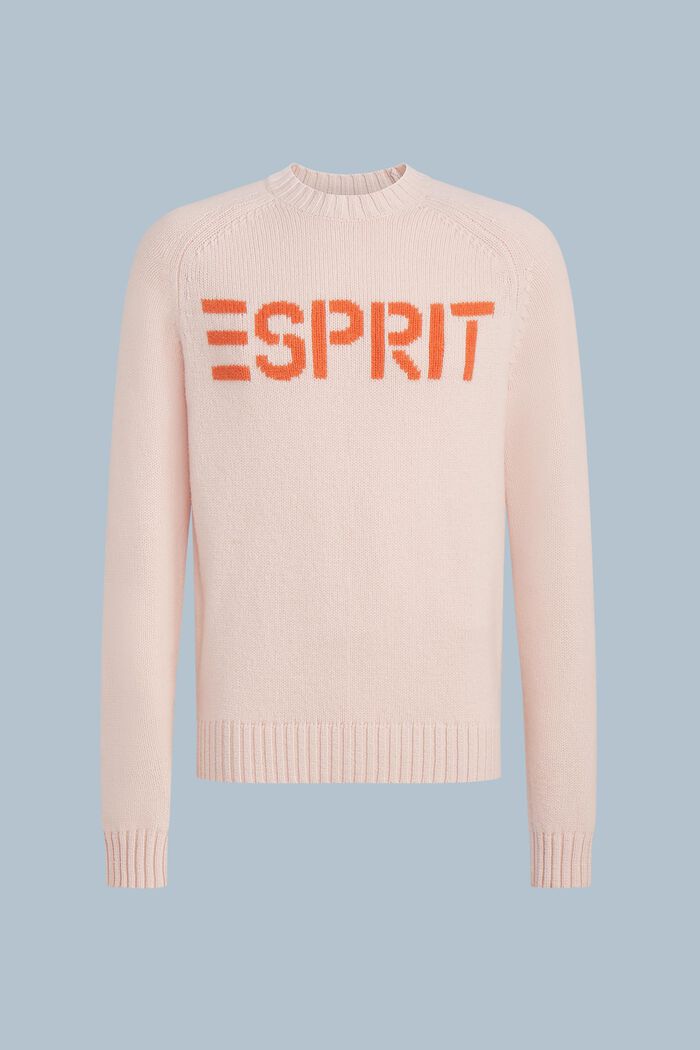 Wool Cashmere Logo Sweater, LIGHT PINK, detail image number 6