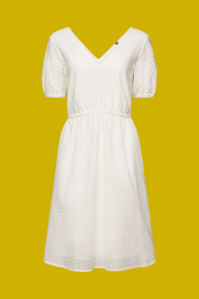 Laced cotton dress, WHITE, detail image number 5