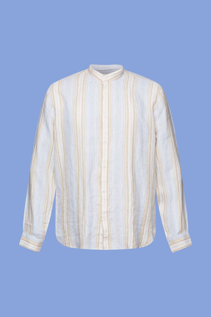 Striped shirt, 100% linen, SAND, detail image number 5