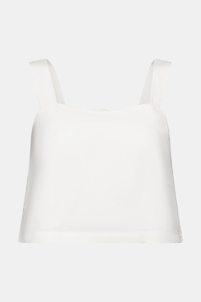 Cropped camisole top, linen blend, WHITE, detail image number 5