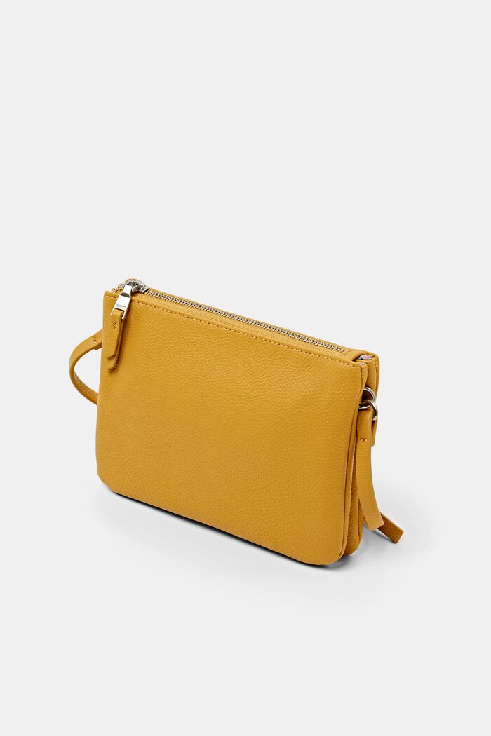 Faux Leather Shoulder Bag, AMBER YELLOW, detail image number 2