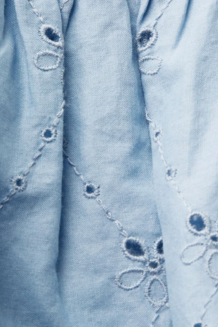 Embroidered dress, 100% cotton, LIGHT BLUE LAVENDER, detail image number 4
