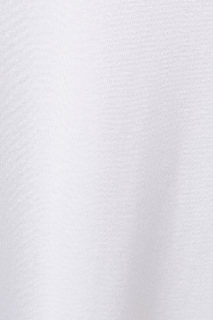 Scallop-Trim Cotton Jersey Top, WHITE, detail image number 7