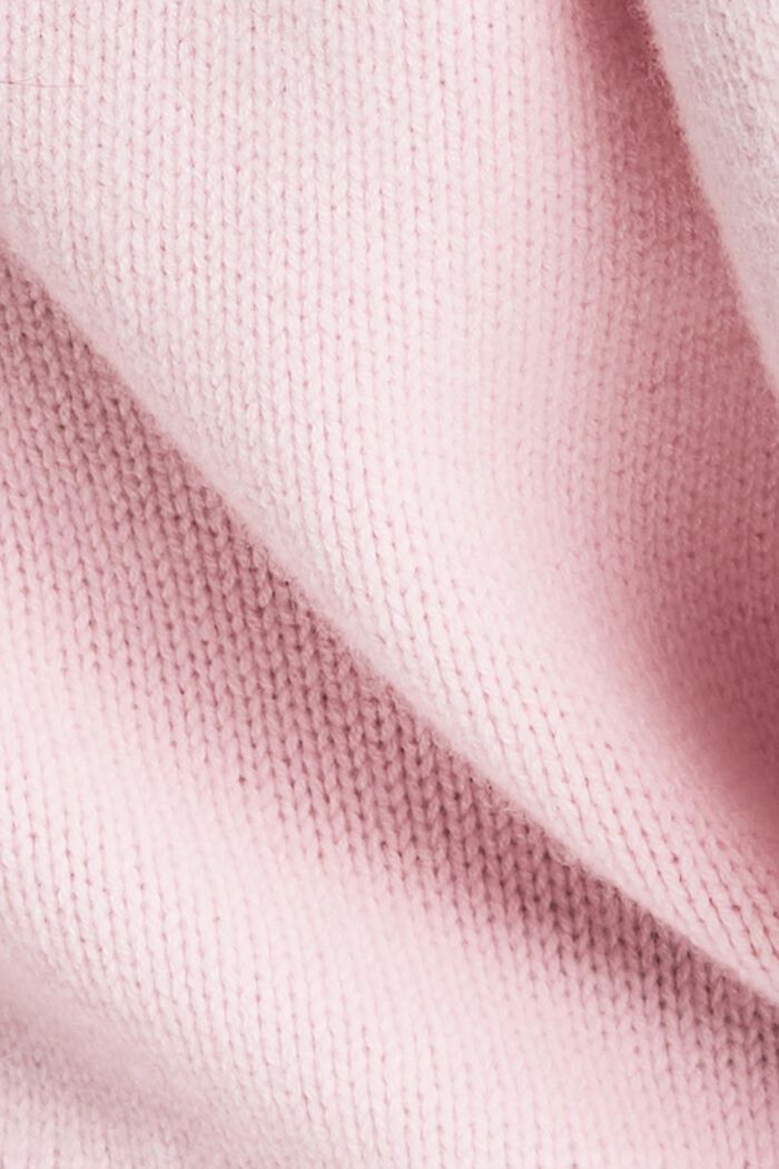 Chunky Knit Wool-Cashmere Logo Sweater, PASTEL PINK, detail image number 4