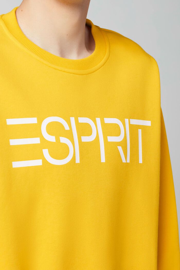 Unisex sweatshirt with a logo print, YELLOW, detail image number 2