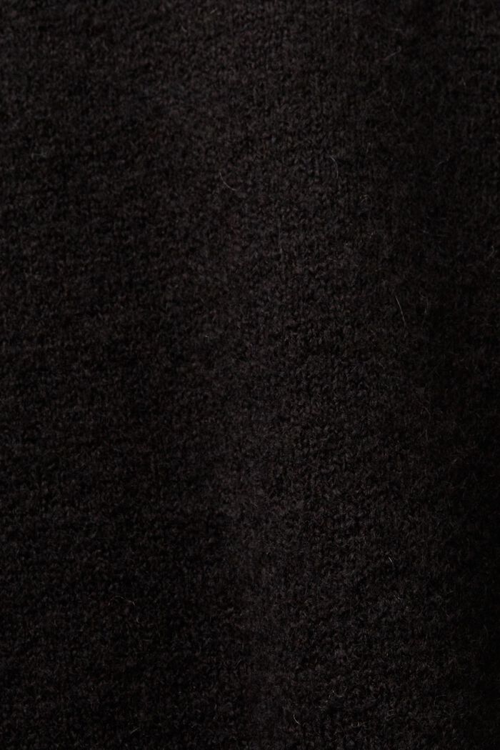 Knit Blouson Sleeve Sweater, BLACK, detail image number 5