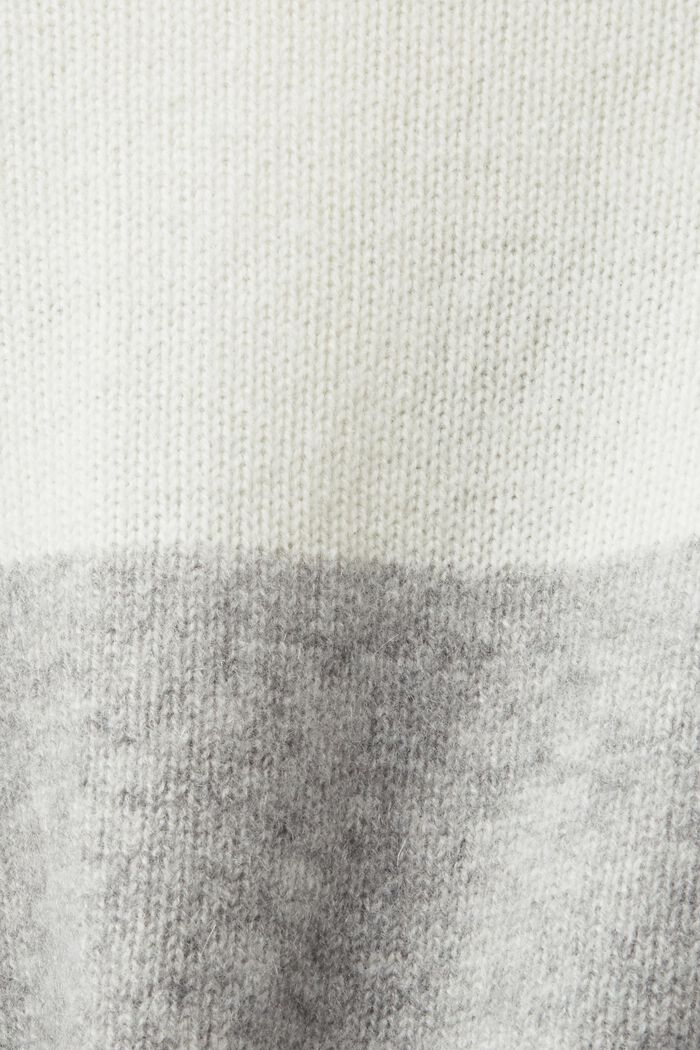 Cashmere Polo Rugby Stripe Sweater, LIGHT GREY, detail image number 5