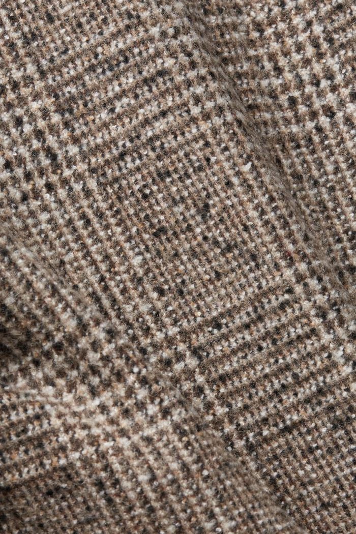 Checked wool blend bouclé blazer, BROWN, detail image number 4