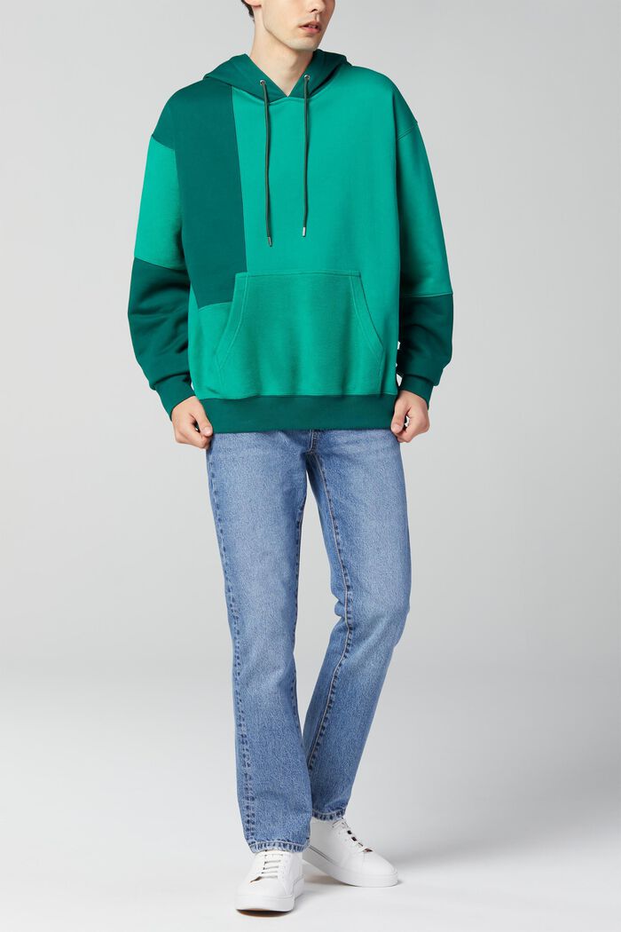 Unisex sweatshirt in a patchwork look, GREEN, detail image number 3