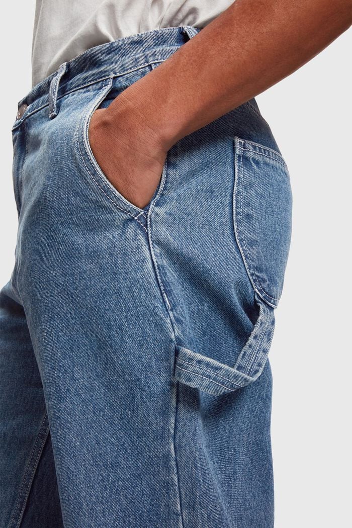Unisex High-Rise Wide-Leg Cargo Jeans, BLUE RINSE, detail image number 0