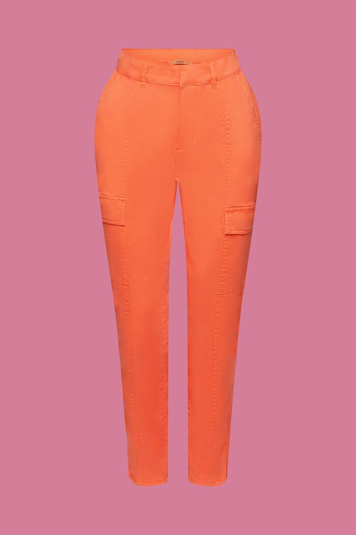 Mid-rise cargo-style trousers, ORANGE RED, detail image number 7