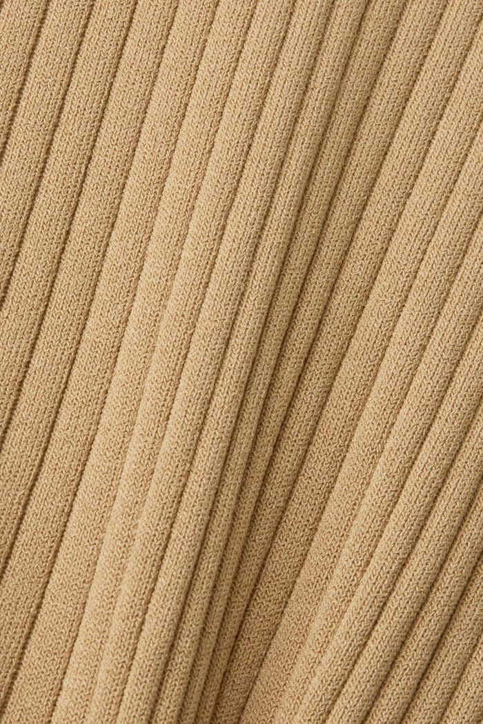 Pleated wrap dress with long-sleeves, KHAKI BEIGE, detail image number 5
