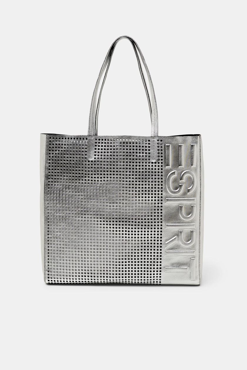 Logo Embossed Leather Tote