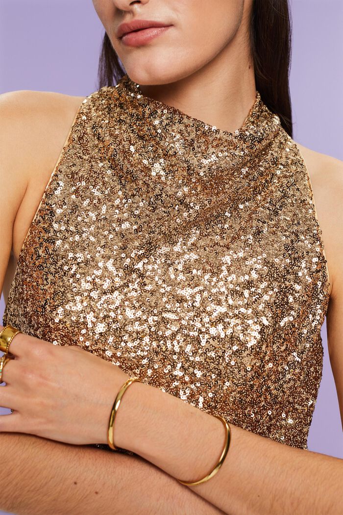 Sequined Maxi Dress, GOLD, detail image number 3