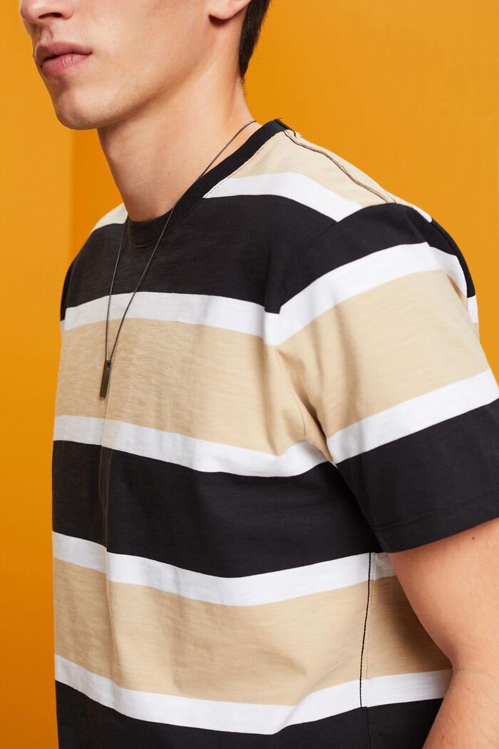 Striped jersey T-shirt, 100% cotton, BLACK, detail image number 2