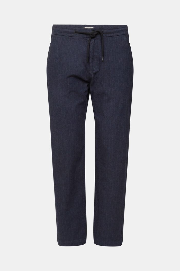 Pinstripe trousers with drawstring waistband, DARK BLUE, detail image number 5