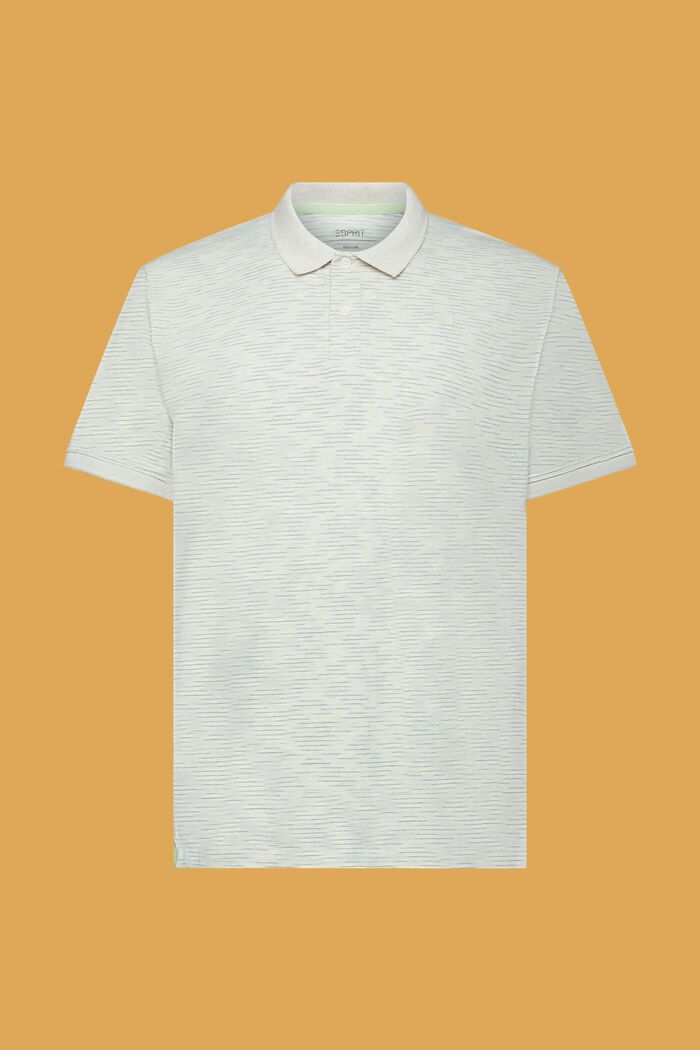Fine stripe mélange polo shirt, CITRUS GREEN, detail image number 6