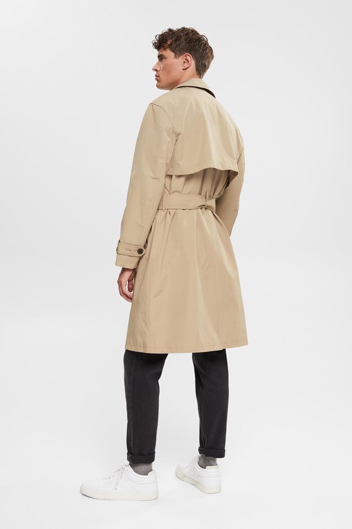 Trench coat with belt, PALE KHAKI, detail image number 4