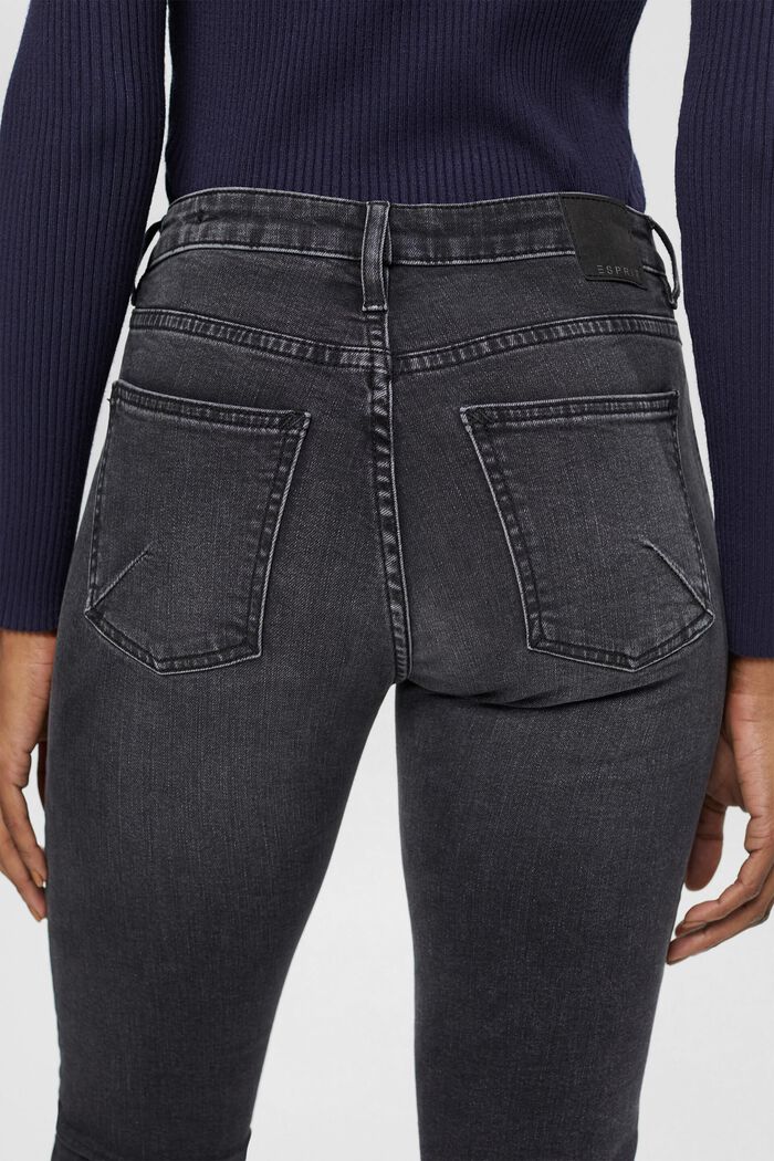 Mid-rise slim fit stretch jeans, BLACK MEDIUM WASHED, detail image number 4
