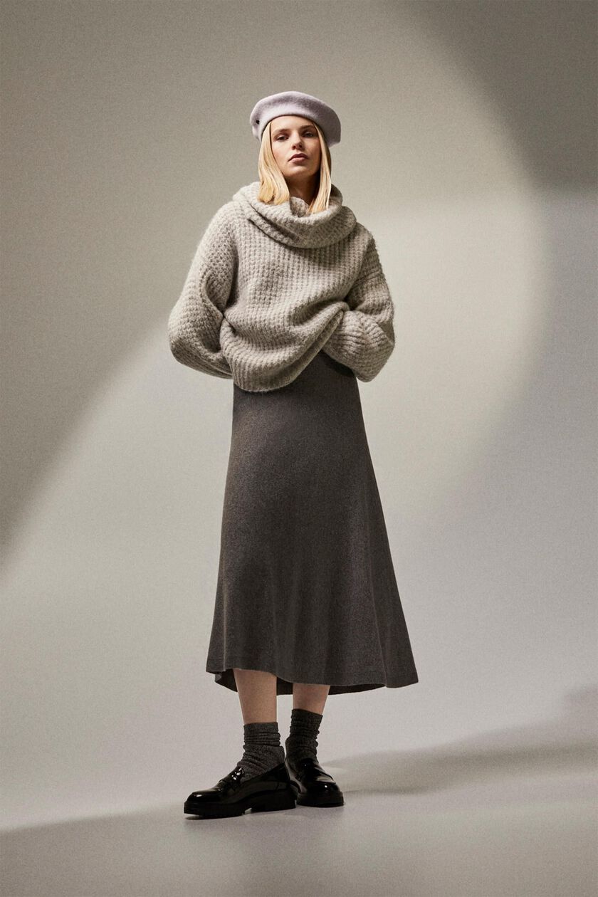 Wool blend skirt