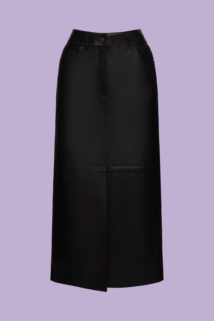 Leather Midi Pencil Skirt