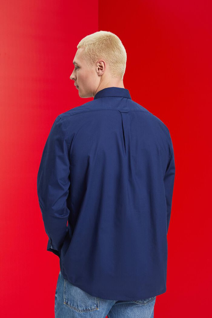 Button-down cotton shirt, NAVY, detail image number 3
