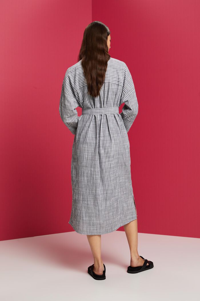Belted shirt dress, 100% cotton, ANTHRACITE, detail image number 3
